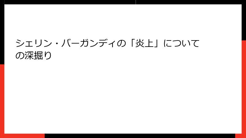 シェリン・バーガンディの「炎上」についての深掘り