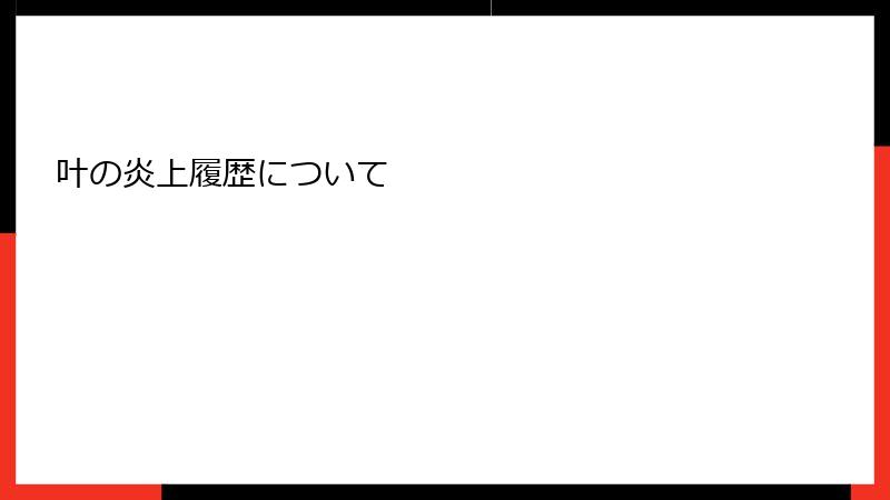 叶の炎上履歴について