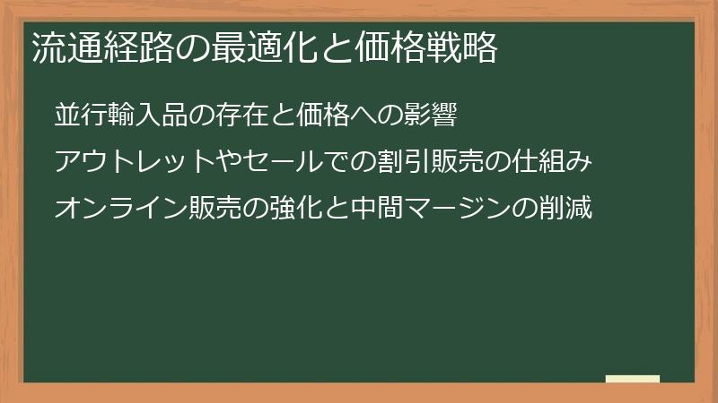 流通経路の最適化と価格戦略
