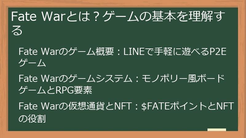 Fate Warとは？ゲームの基本を理解する