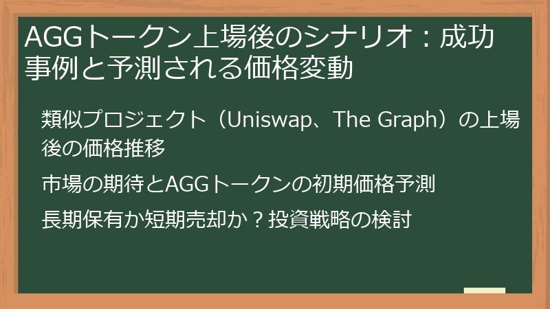 AGGトークン上場後のシナリオ：成功事例と予測される価格変動