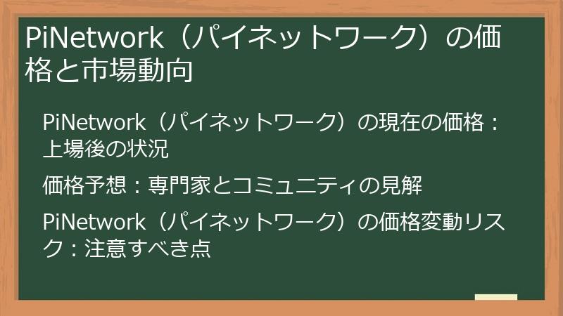 PiNetwork（パイネットワーク）の価格と市場動向