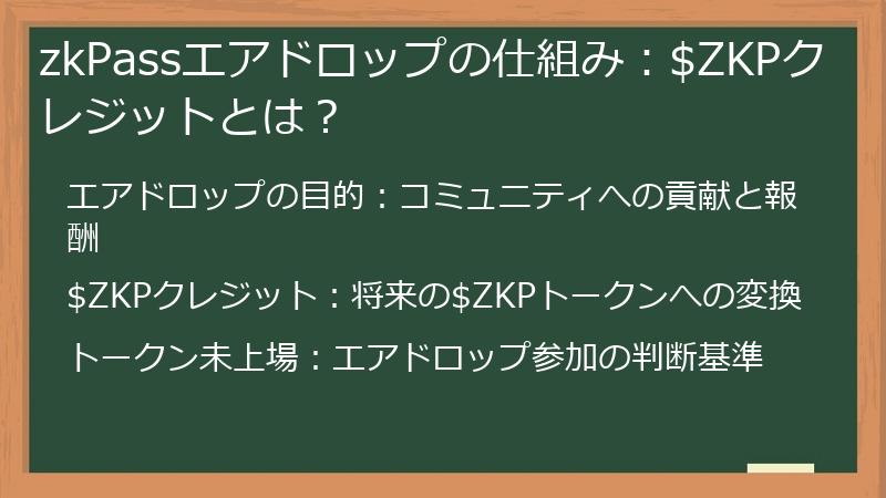zkPassエアドロップの仕組み：$ZKPクレジットとは？