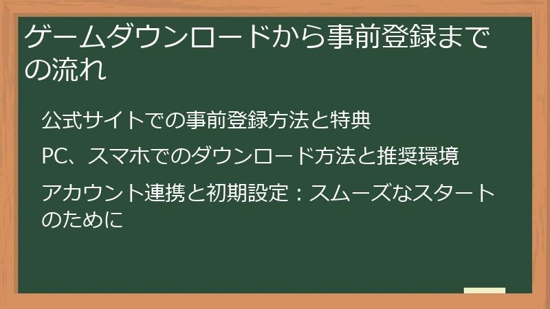 ゲームダウンロードから事前登録までの流れ