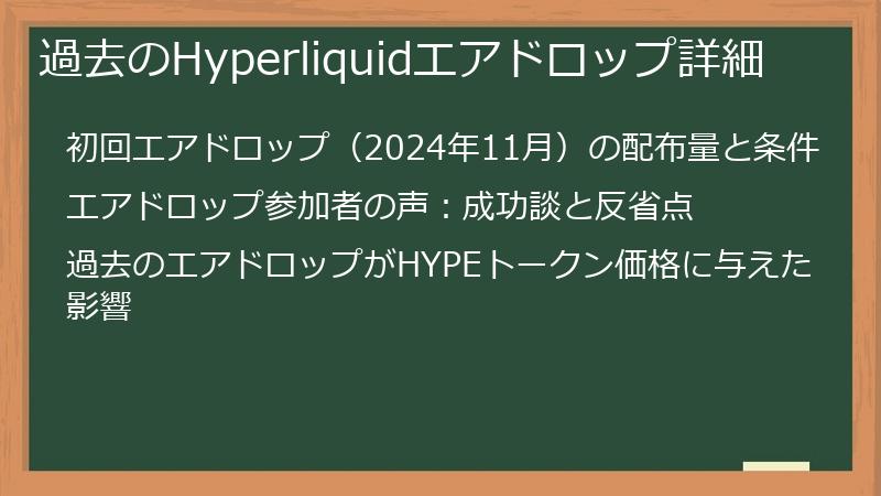 過去のHyperliquidエアドロップ詳細