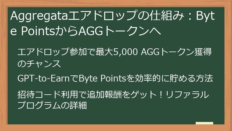 Aggregataエアドロップの仕組み：Byte PointsからAGGトークンへ