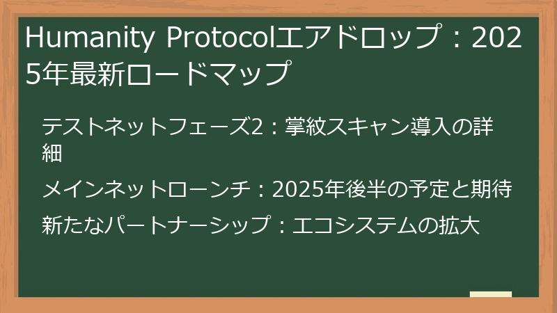 Humanity Protocolエアドロップ：2025年最新ロードマップ