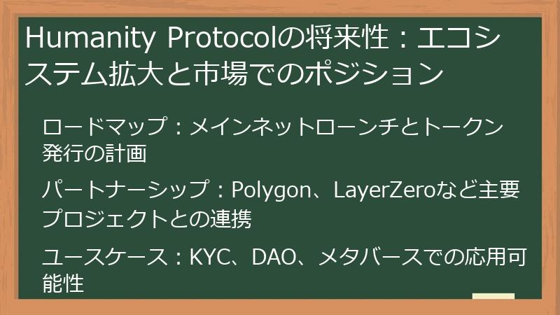 Humanity Protocolの将来性：エコシステム拡大と市場でのポジション