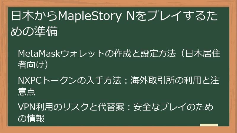 日本からMapleStory Nをプレイするための準備