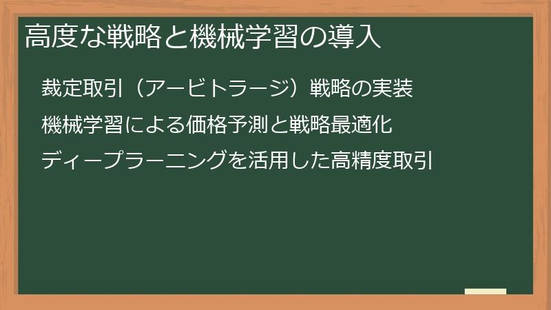 高度な戦略と機械学習の導入