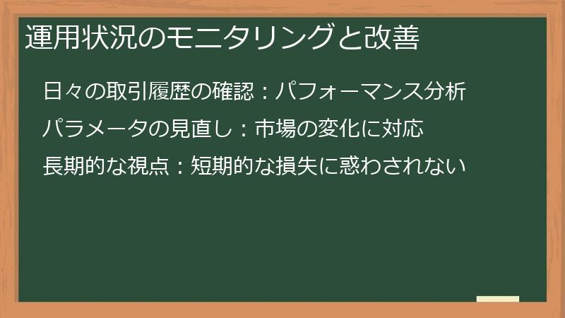 運用状況のモニタリングと改善