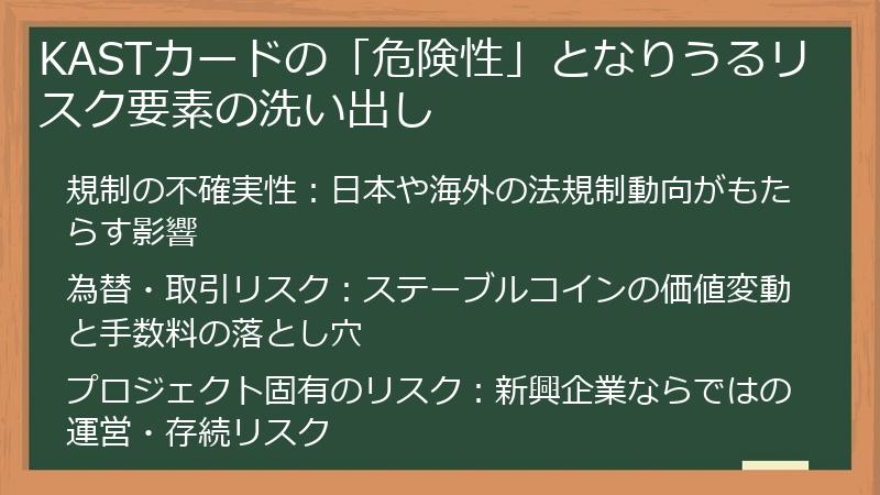 KASTカードの「危険性」となりうるリスク要素の洗い出し