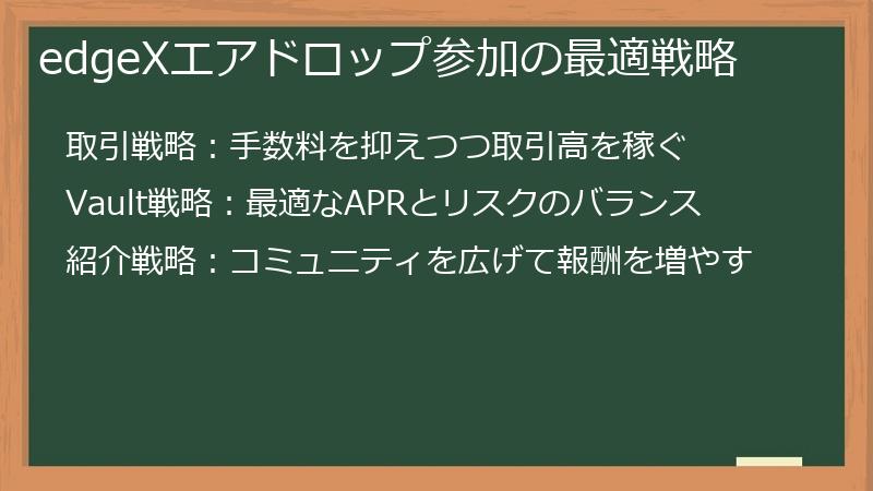 edgeXエアドロップ参加の最適戦略