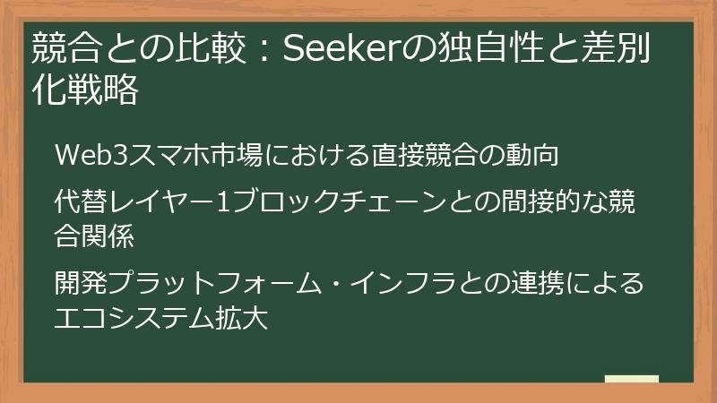 競合との比較：Seekerの独自性と差別化戦略