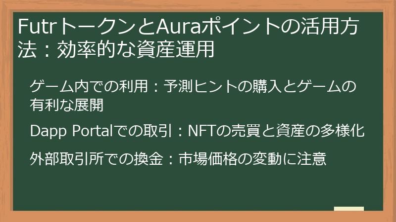 FutrトークンとAuraポイントの活用方法：効率的な資産運用