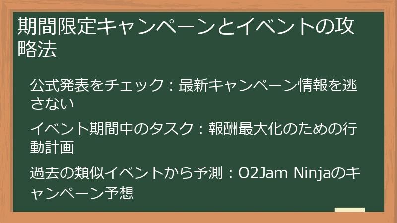 期間限定キャンペーンとイベントの攻略法