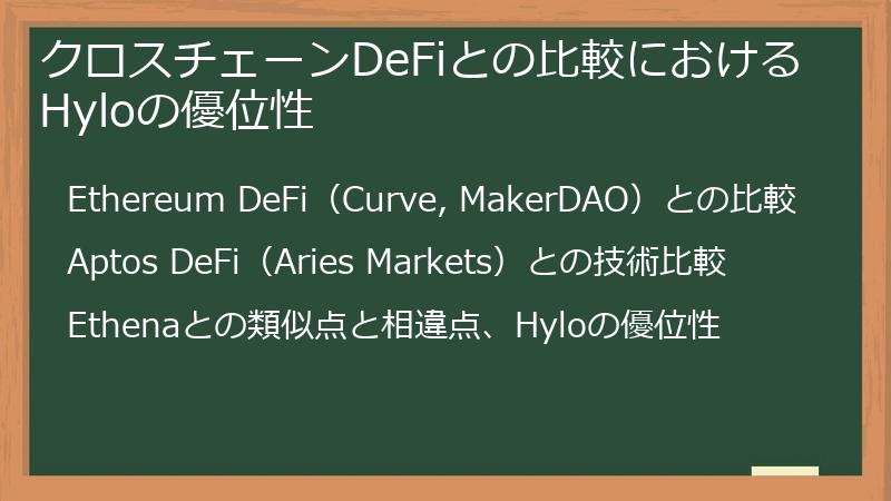クロスチェーンDeFiとの比較におけるHyloの優位性