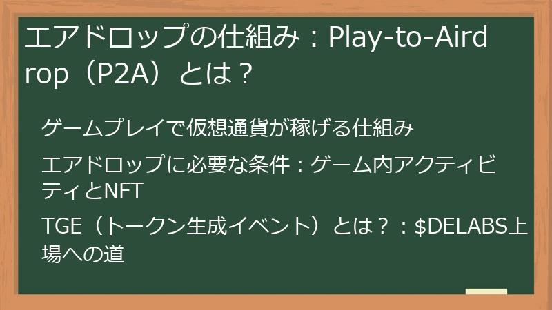 エアドロップの仕組み：Play-to-Airdrop（P2A）とは？