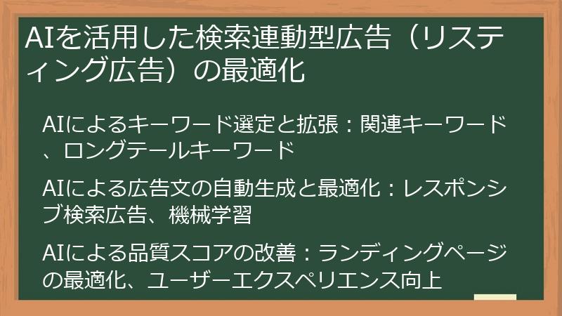 AIを活用した検索連動型広告（リスティング広告）の最適化