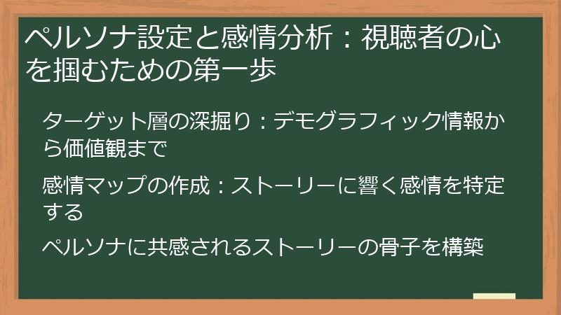 ペルソナ設定と感情分析：視聴者の心を掴むための第一歩