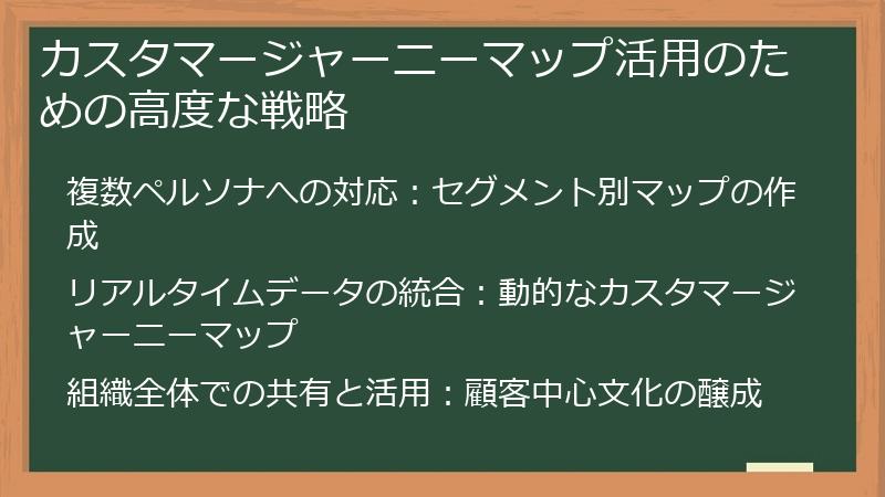 カスタマージャーニーマップ活用のための高度な戦略
