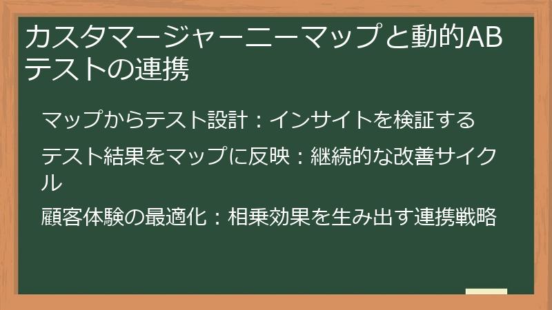 カスタマージャーニーマップと動的ABテストの連携