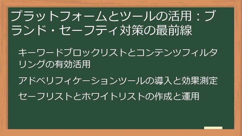 プラットフォームとツールの活用：ブランド・セーフティ対策の最前線