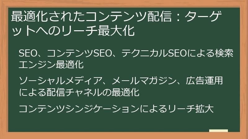 最適化されたコンテンツ配信：ターゲットへのリーチ最大化