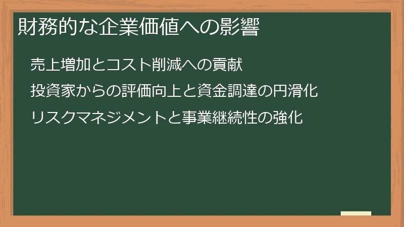 財務的な企業価値への影響