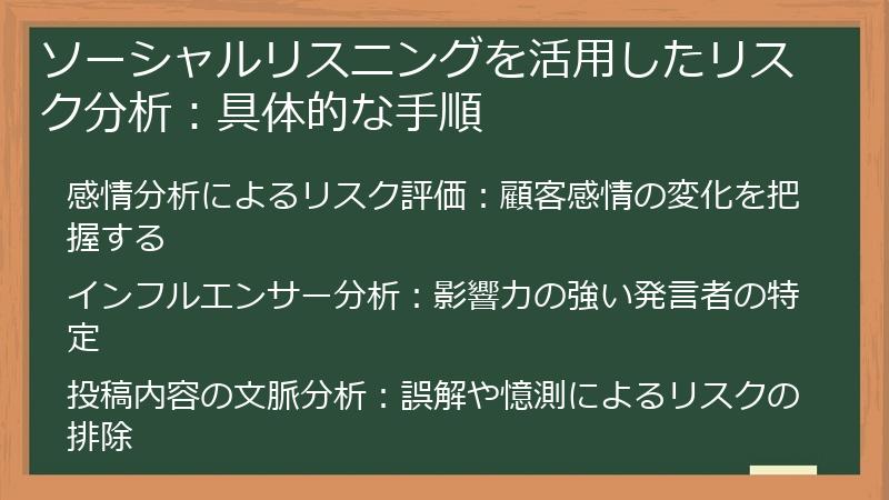 ソーシャルリスニングを活用したリスク分析：具体的な手順