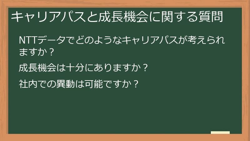 キャリアパスと成長機会に関する質問