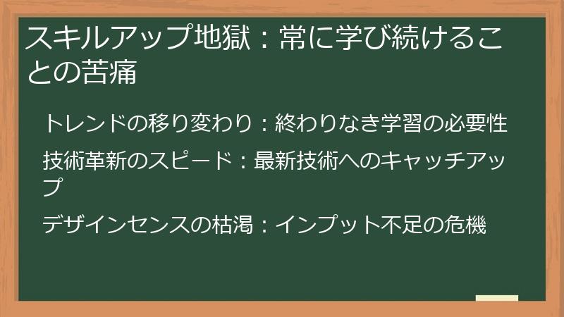 スキルアップ地獄：常に学び続けることの苦痛