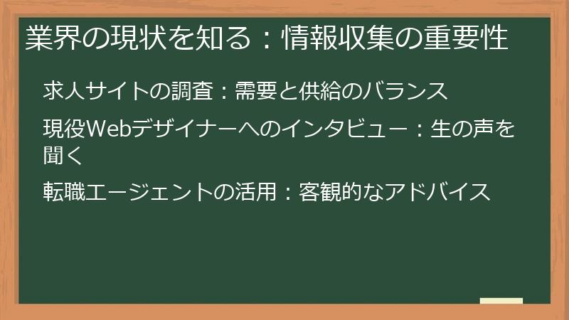 業界の現状を知る：情報収集の重要性