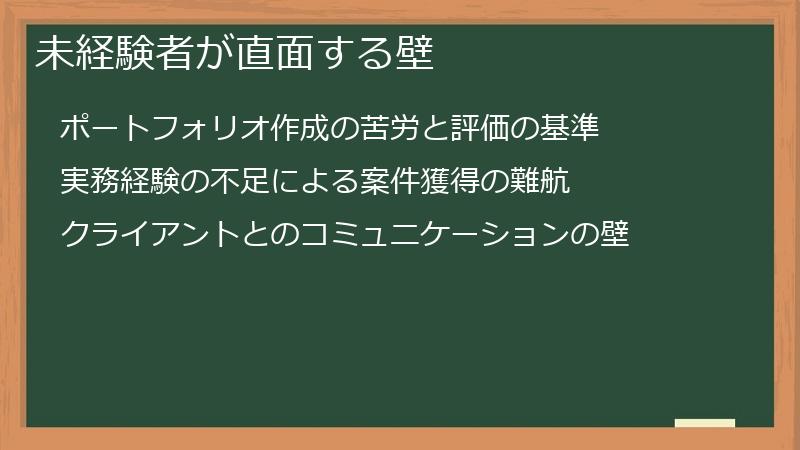 未経験者が直面する壁