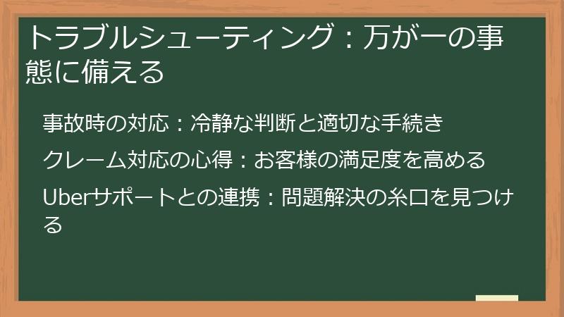 トラブルシューティング：万が一の事態に備える