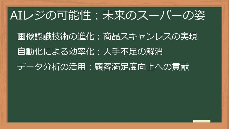 AIレジの可能性:未来のスーパーの姿