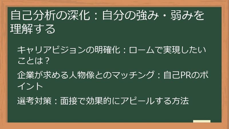 自己分析の深化:自分の強み・弱みを理解する