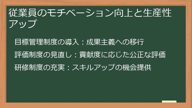 従業員のモチベーション向上と生産性アップ