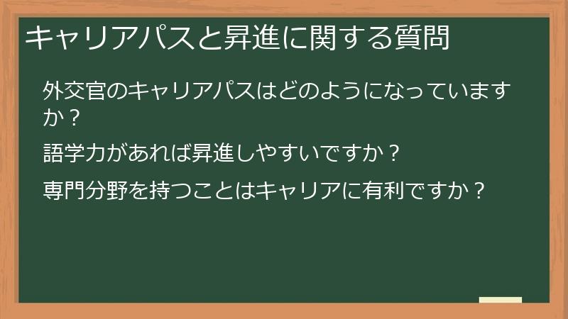 キャリアパスと昇進に関する質問