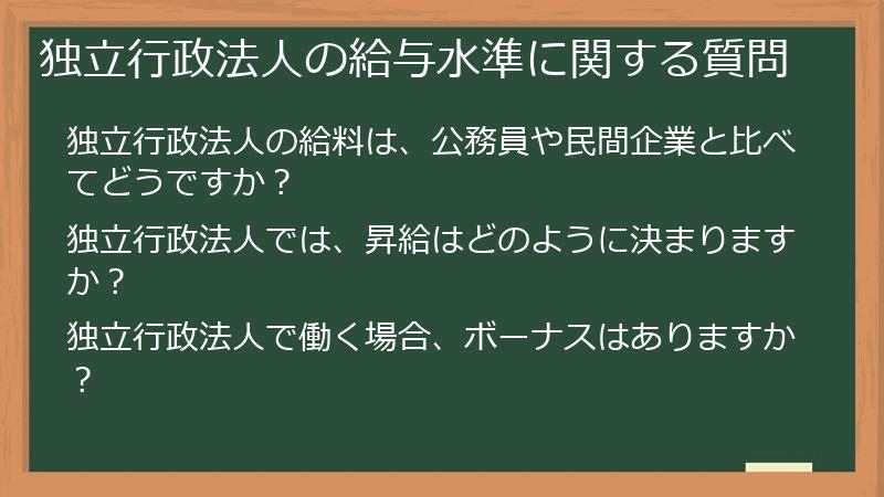 独立行政法人の給与水準に関する質問