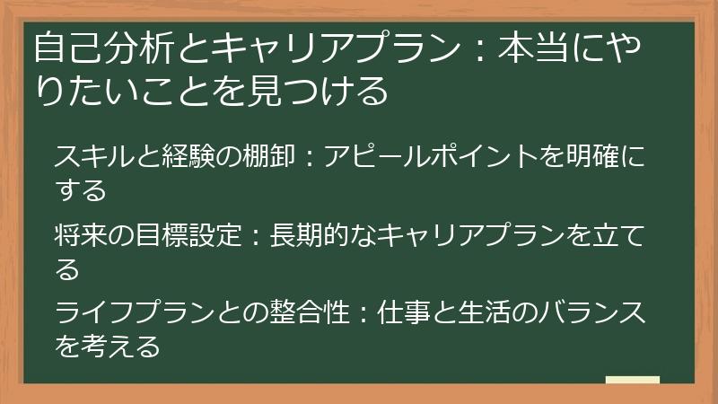 自己分析とキャリアプラン：本当にやりたいことを見つける