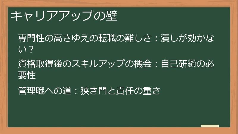 キャリアアップの壁