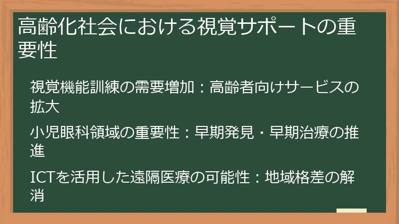 高齢化社会における視覚サポートの重要性