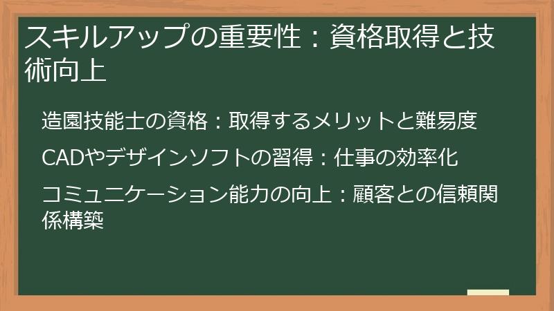 スキルアップの重要性：資格取得と技術向上